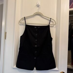 Anthropologie Black Button-Front Tank Top